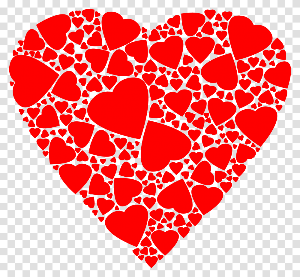 Download Red Hearts Within A Heart Heart Of Heart, Pattern, Label, Text, Fractal Transparent Png