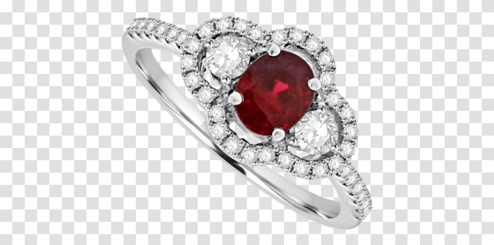 Download Red Stone White Gold Diamond Ring Uk Image With Ring, Gemstone, Jewelry, Accessories, Accessory Transparent Png