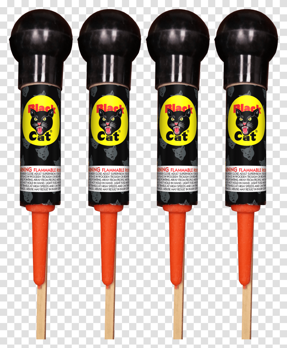 Download Red White And Blue Fireworks Black Cats Black Cat Fireworks Bottle Rockets, Label, Text, Adapter, Lamp Transparent Png