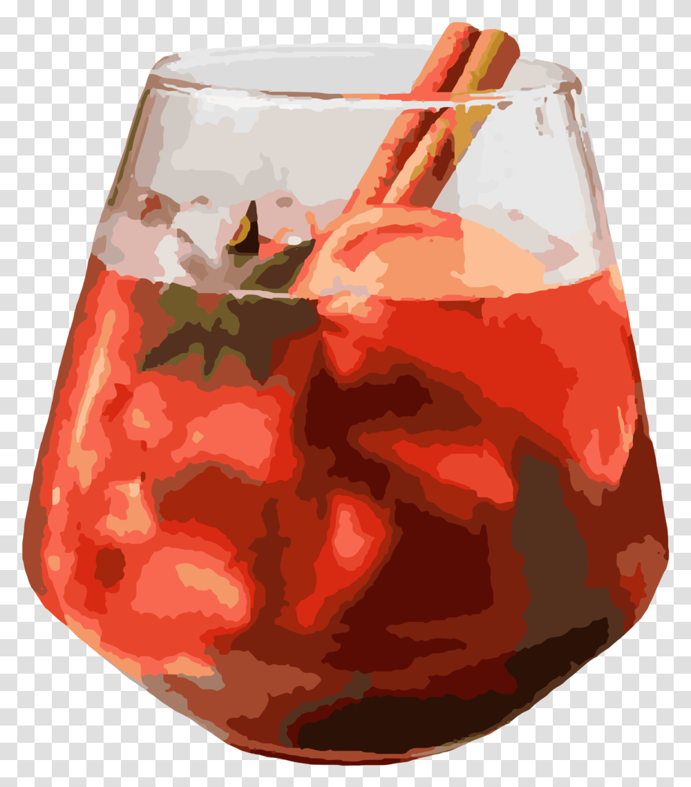 Download Red Wine Apple Cider Sangria Strawberry Juice, Glass, Beverage, Alcohol, Wine Glass Transparent Png