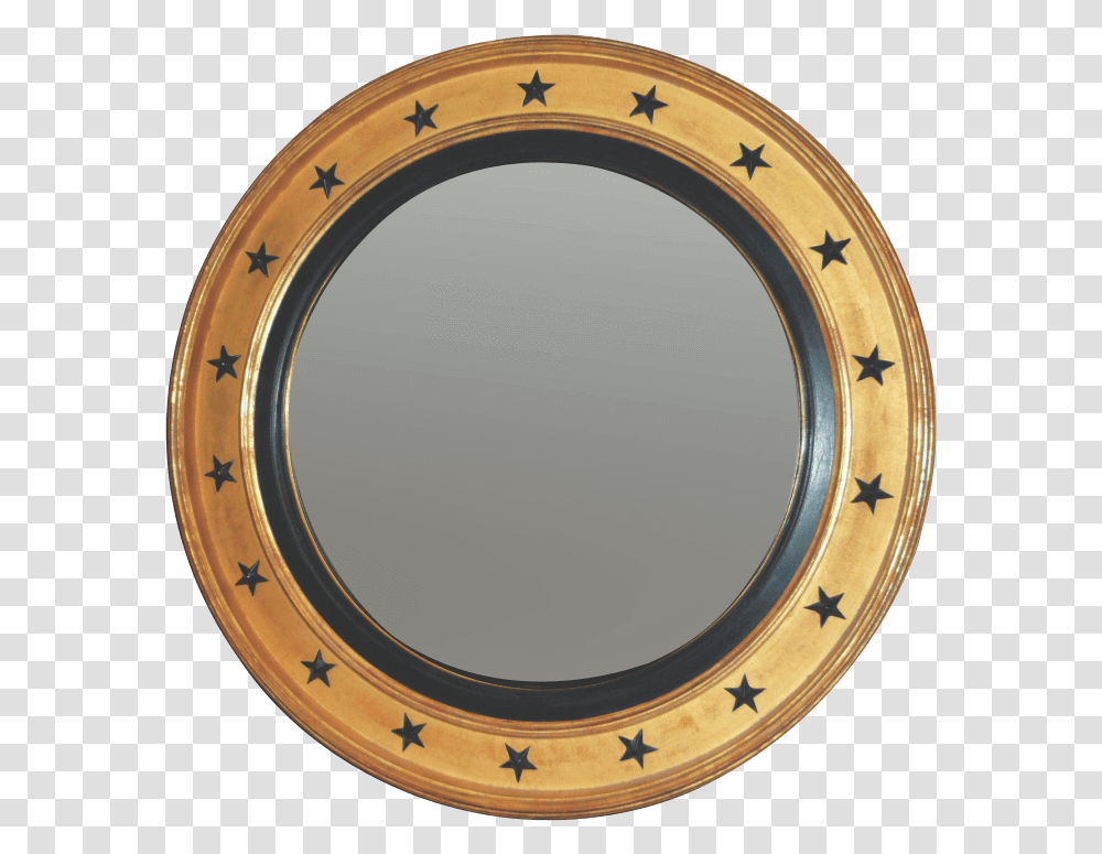 Download Regency Convex Mirror With Black Stars Vector Illustration, Window, Porthole, Clock Tower, Architecture Transparent Png
