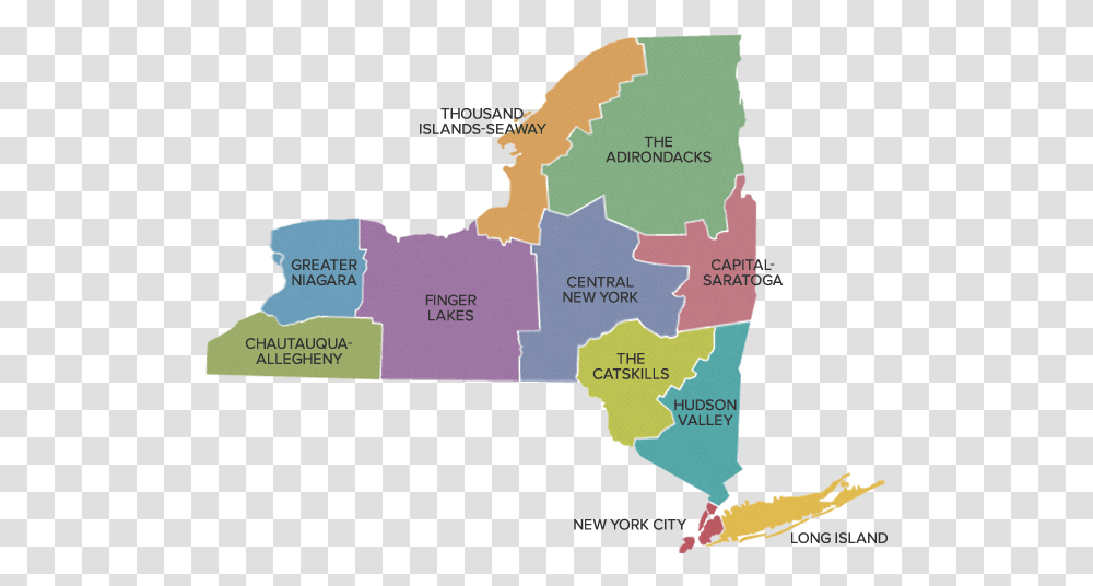 Download Regions Of New York State New York Regions Map Map New York In The 1600s, Diagram, Atlas, Plot, Poster Transparent Png