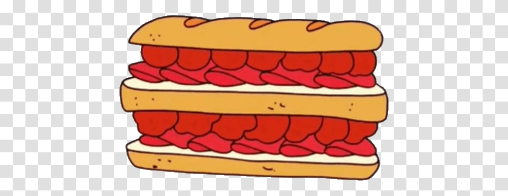 Download Regular Show Death Sandwich Clipart Hot Dog Sandwich, Food Transparent Png