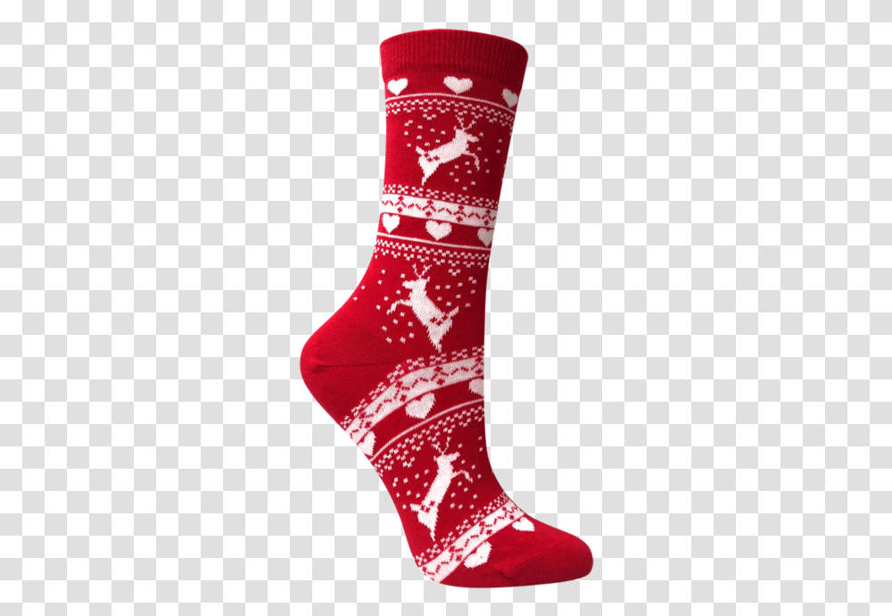 Download Reindeer Christmas Socks For Women Individually Sock, Shoe, Footwear, Clothing, Apparel Transparent Png