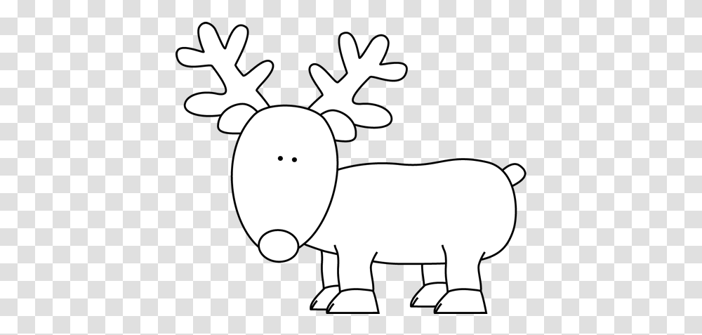 Download Reindeer Clipart Black And Black And White Reindeer, Mammal, Animal, Wildlife, Stencil Transparent Png