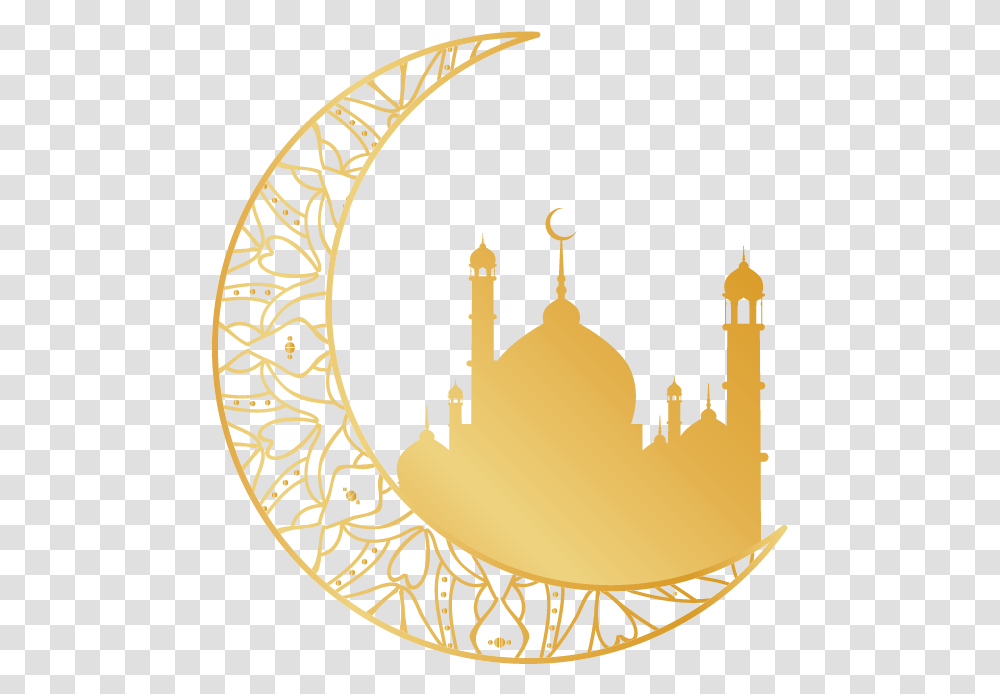 Download Religion Islam Golden Moon Ramadan Moon, Architecture, Building, Symbol, Emblem Transparent Png