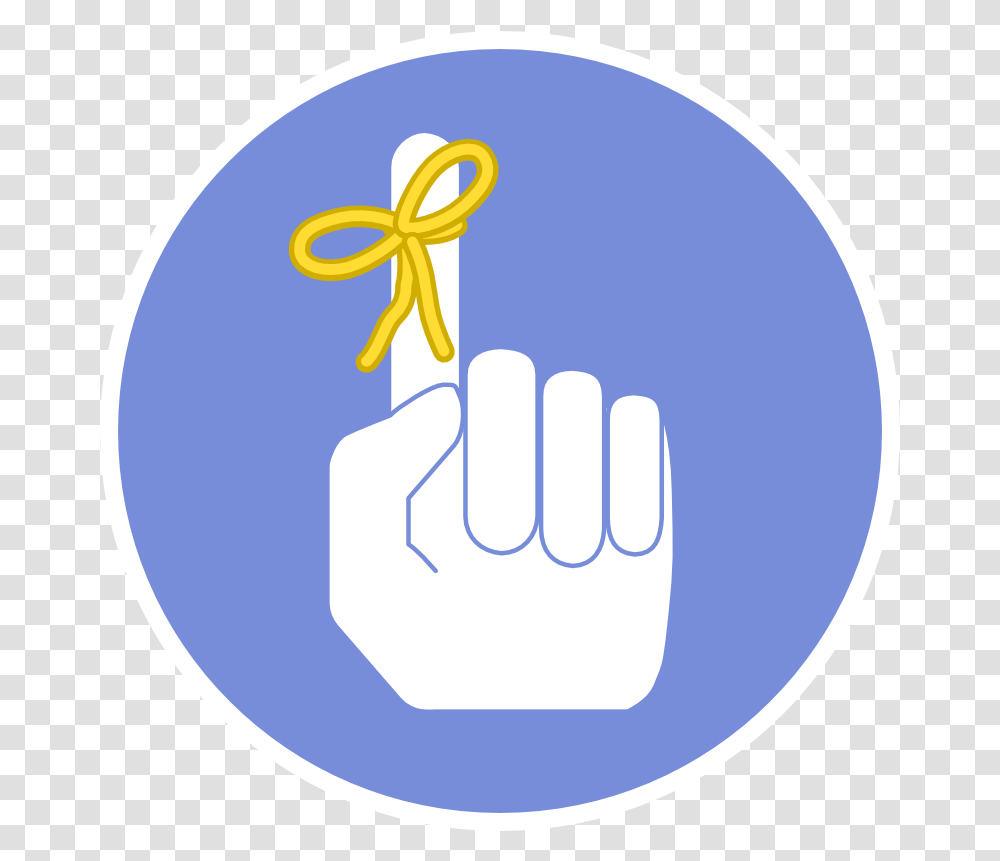 Download Remember Finger Finger Remember Icon Full Finger With Ribbon, Hand, Fist Transparent Png