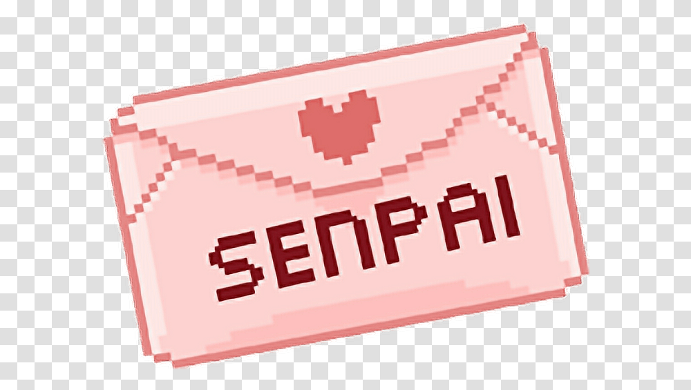 Download Report Abuse Kawaii Pixel Senpai Image Love Letter, Text, Paper, Ticket Transparent Png