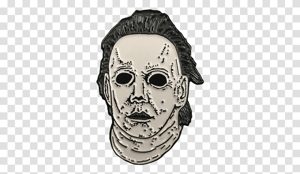 Download Rob Zombie Michael Myers Mask Halloween 6 Mask, Label, Text, Cookie, Food Transparent Png