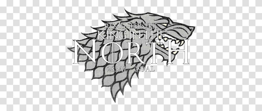 Download Robb Stark King In The North Sigil Via Stark Stark Game Of Thrones Wolf, Text, Word, Alphabet, Architecture Transparent Png