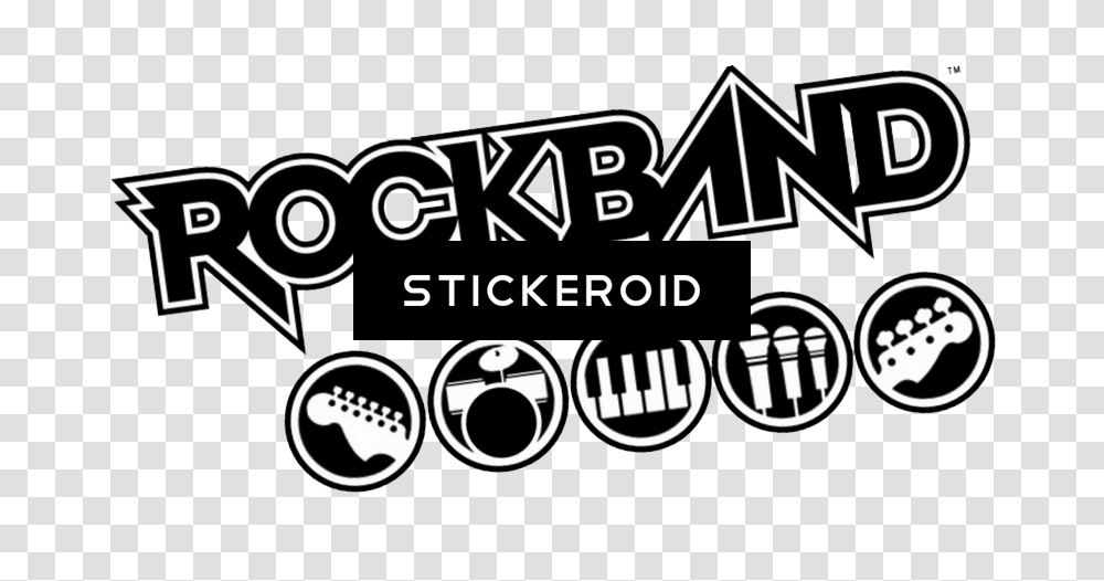 Download Rock Band Music Rock Band Game Logo Full Size Rock Band, Label, Text, Sticker, Alphabet Transparent Png
