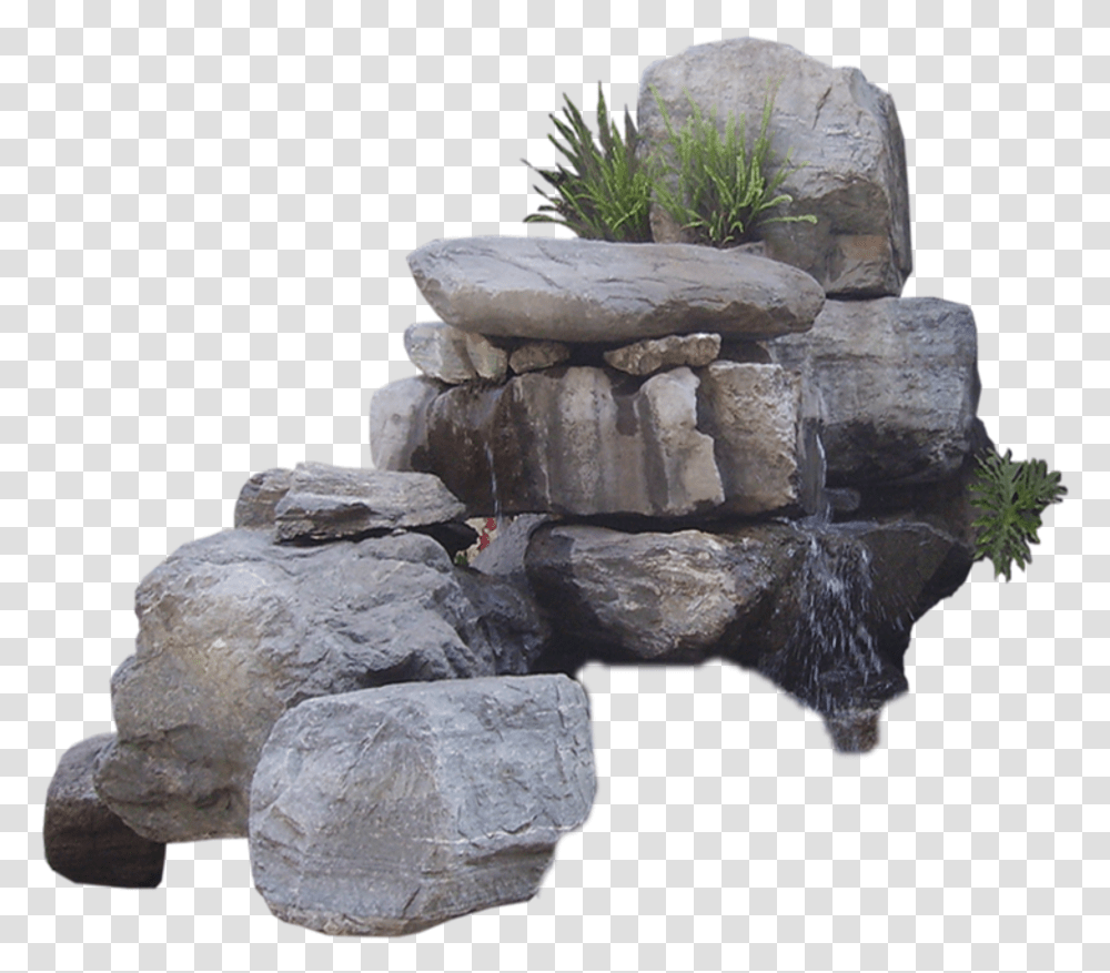 Download Rock Rocks Water Waterfall Nature Landescape Waterfall Rocks, Mineral, Crystal, Limestone, Rubble Transparent Png
