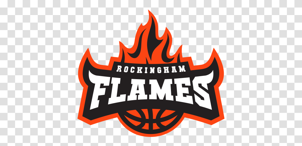 Download Rockingham Basketball And Basketball Flames Logo Design, Fire, Text, Poster, Advertisement Transparent Png