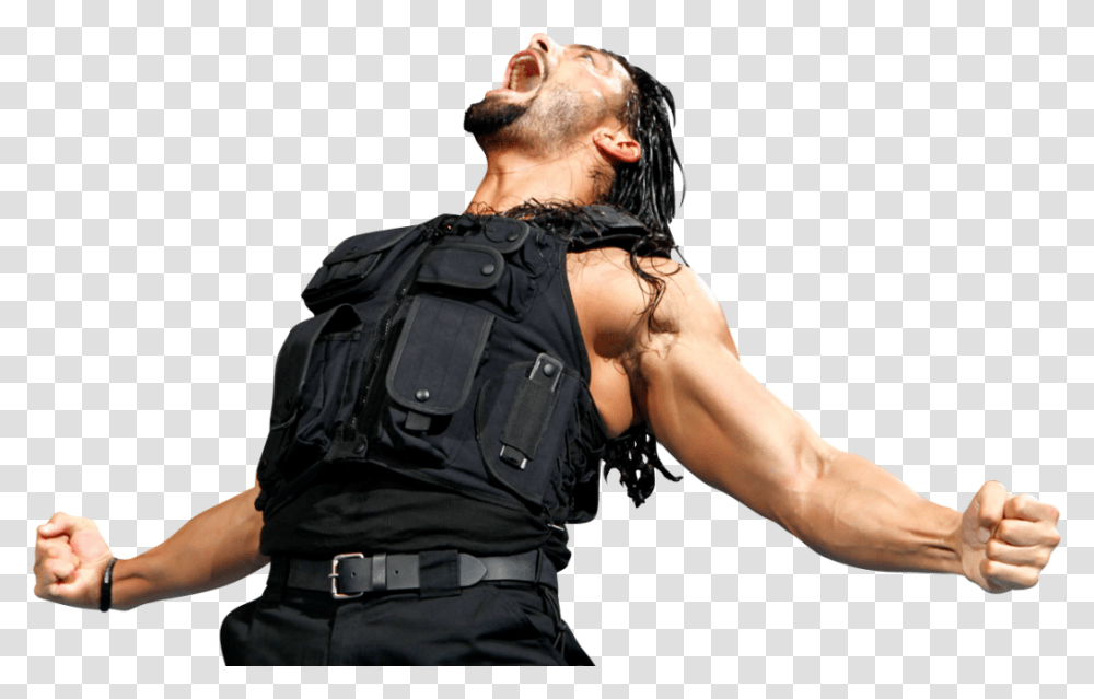 Download Roman Reigns Angry Roman Reigns, Person, Skin, Backpack, Bag Transparent Png