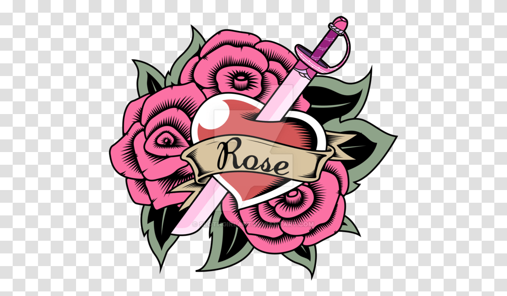 Download Rose Quartz Tattoo Version Steven Universe Rose Tattoo, Graphics, Floral Design, Pattern, Doodle Transparent Png