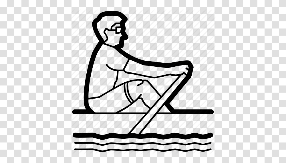 Download Rowing Clipart Rowing Boat Clip Art Rowing Boat, Drawing, Outdoors, Kneeling Transparent Png
