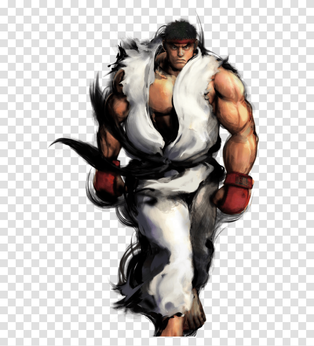 Download Ryu Image Street Fighter 4 Art, Person, Human, Hand, Painting Transparent Png