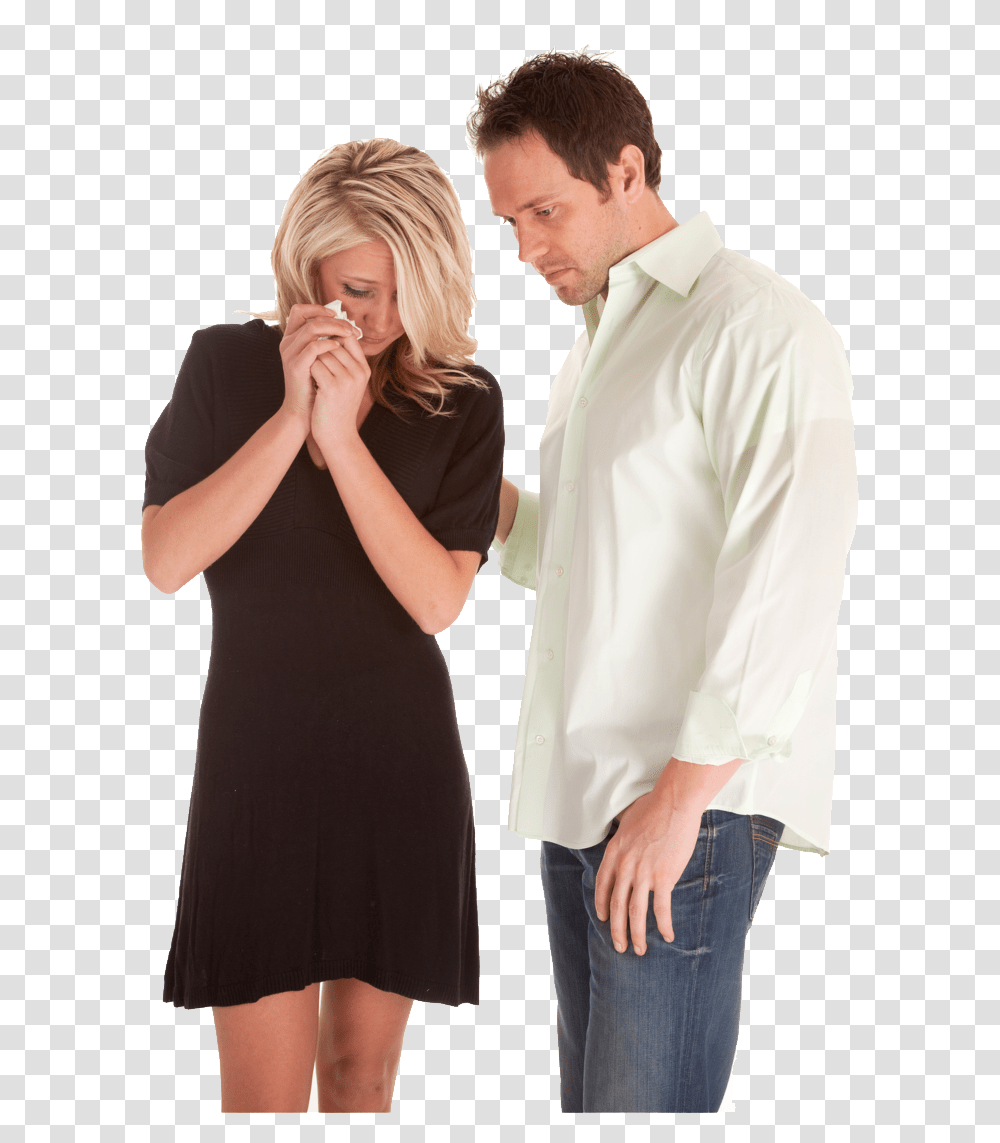 Download Sad People Sad Couple, Clothing, Person, Female, Dress Transparent Png