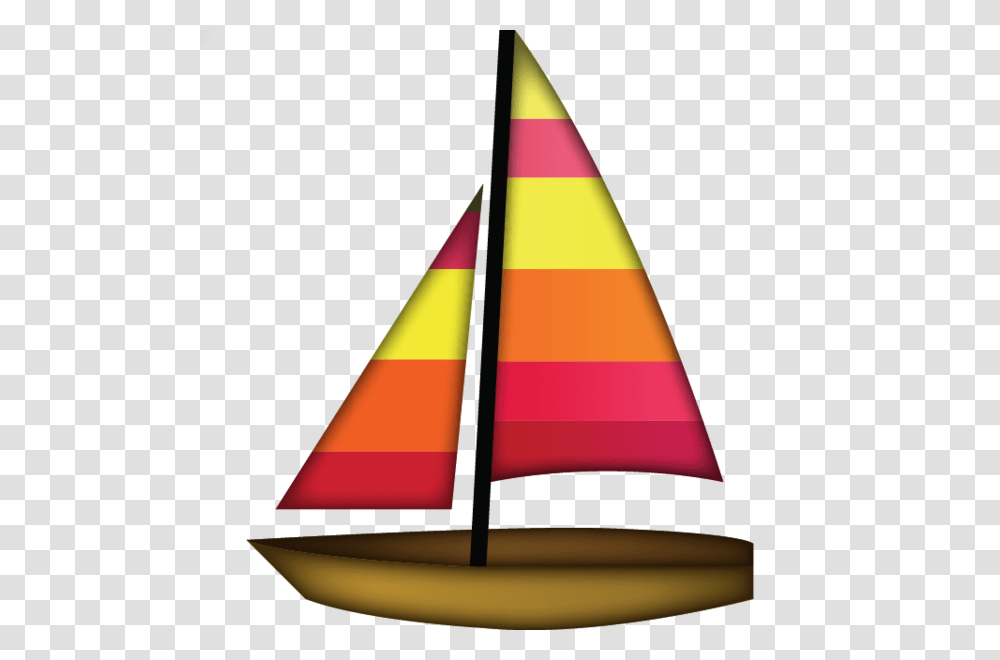 Download Sail Boat Emoji Emoji Island, Cone, Vehicle, Transportation, Sailboat Transparent Png