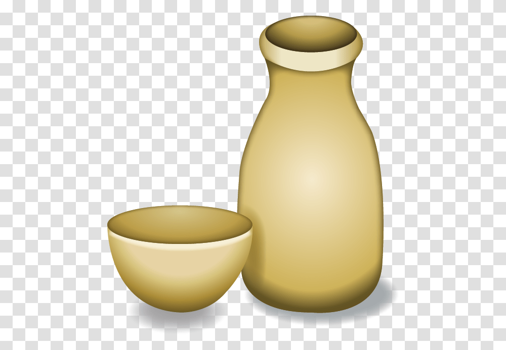 Download Sake Bottle And Cup Emoji Icon Vase, Beverage, Drink, Milk, Dairy Transparent Png