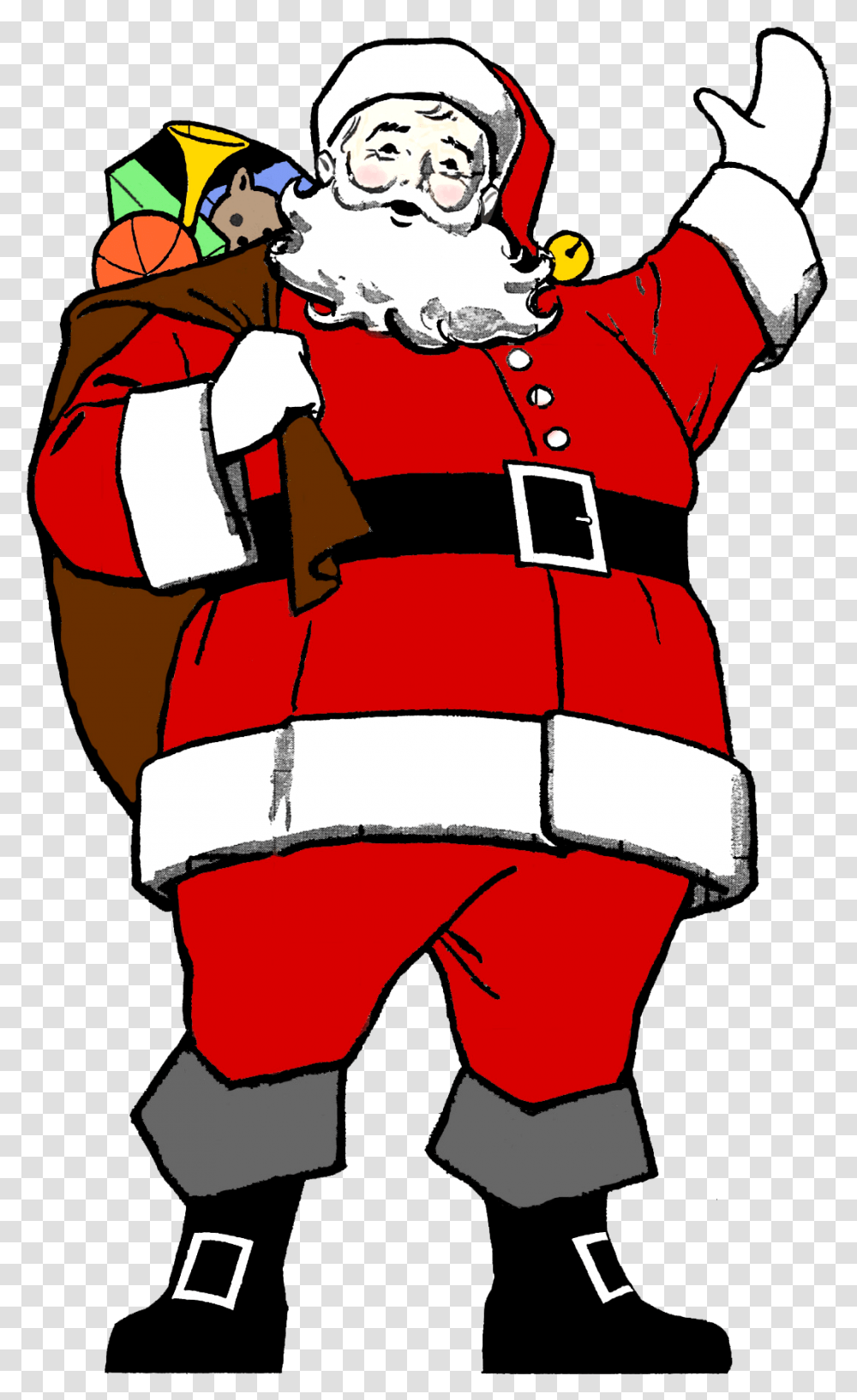 Download Santa Clipart Black And White Santa Claus Full Christmas Thatha Images Hd, Clothing, Person, Coat, Jacket Transparent Png