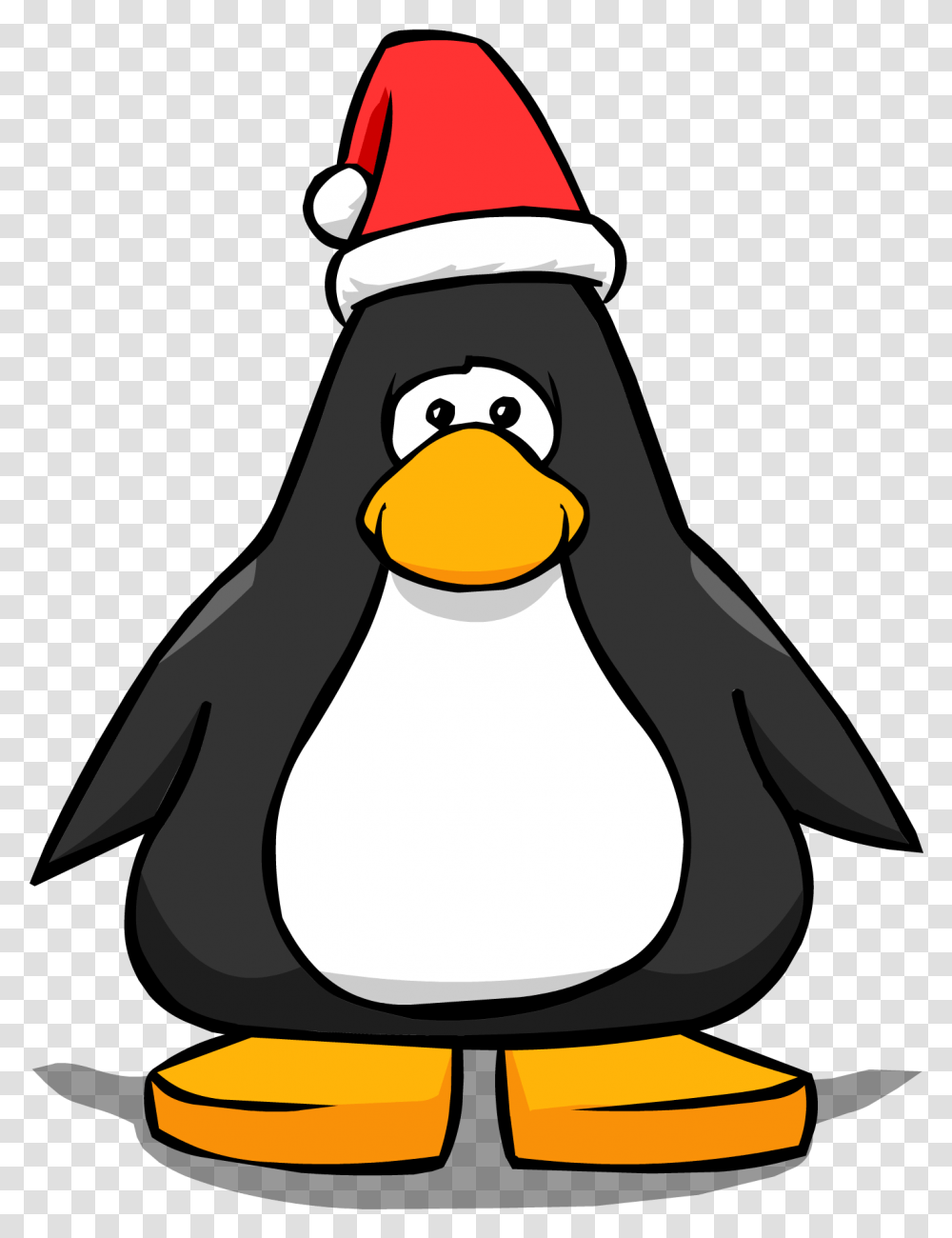 Download Santa Hat Player Card Penguin With Santa Hat Club Penguin Happy Birthday, Animal, Bird, Snowman, Winter Transparent Png