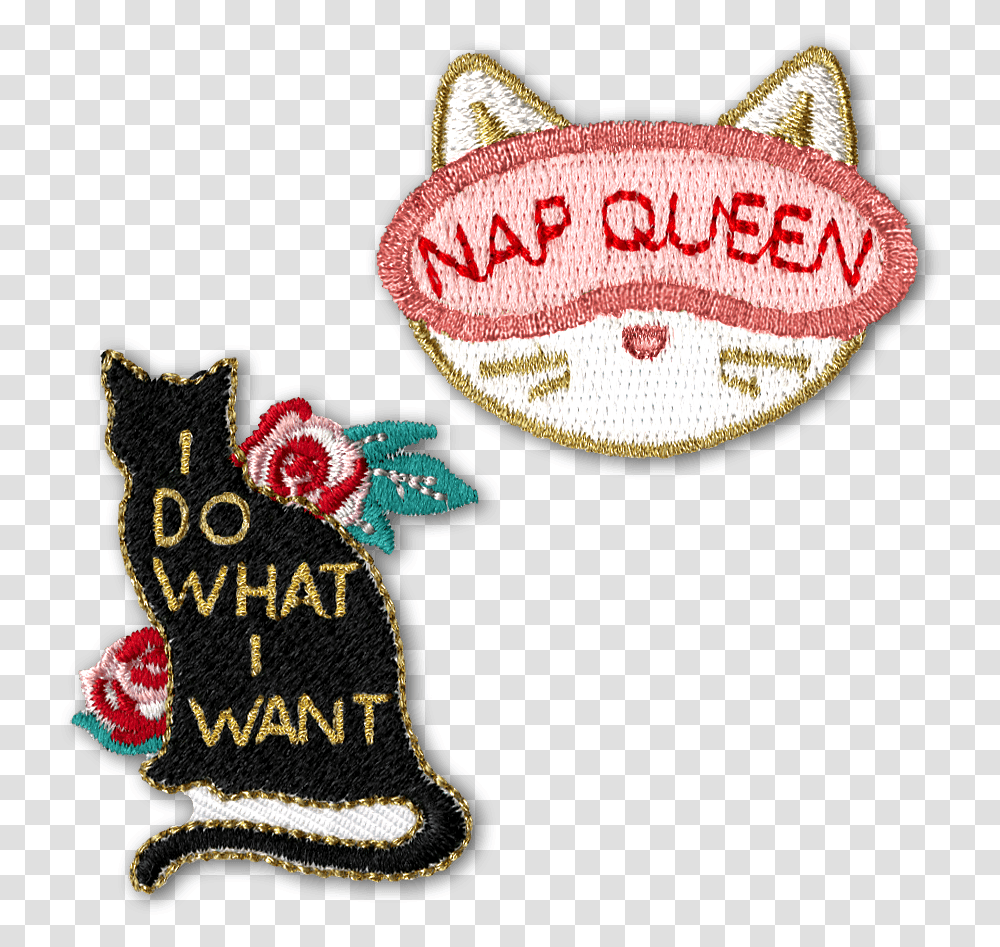 Download Sassy Cats Patches Embroidery Image With No Decorative, Pattern, Text, Stitch, Rug Transparent Png