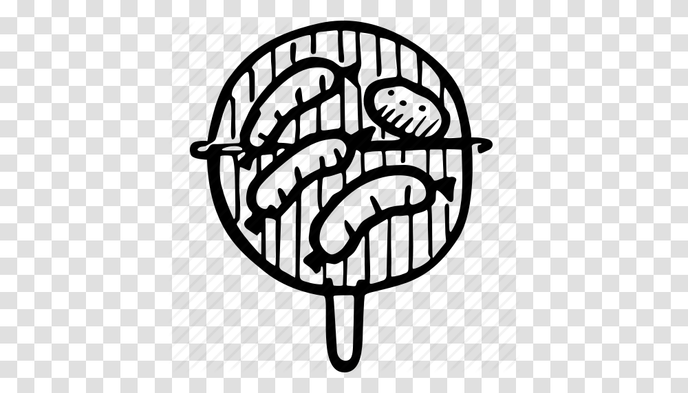 Download Sausage On A Bbq Drawing Clipart Barbecue Grilling Clip, Sphere, Plant, Word Transparent Png