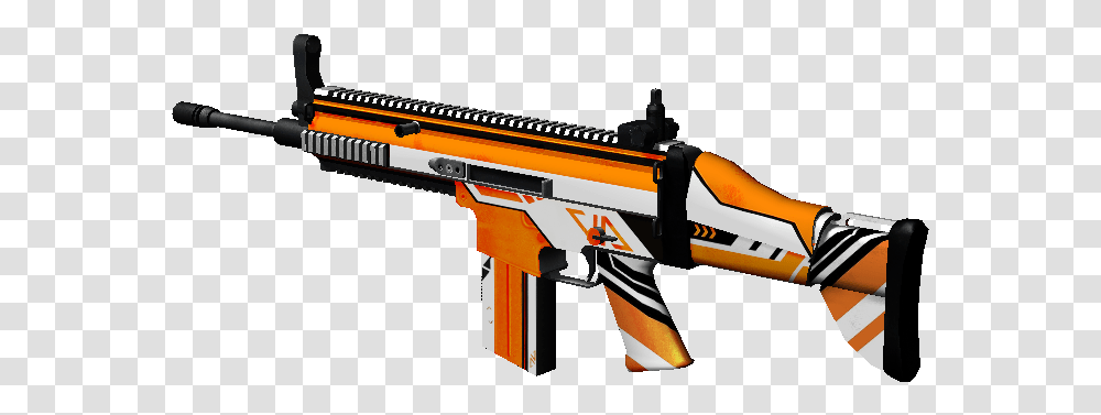 Download Scar Asiimov Assault Rifle Full Size Image Scar L Images, Gun, Weapon, Weaponry, Person Transparent Png