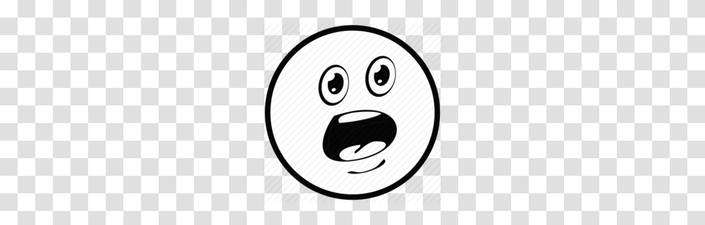 Download Scared Emoticon Black And White Clipart Smiley Emoticon, Disk, Stencil Transparent Png