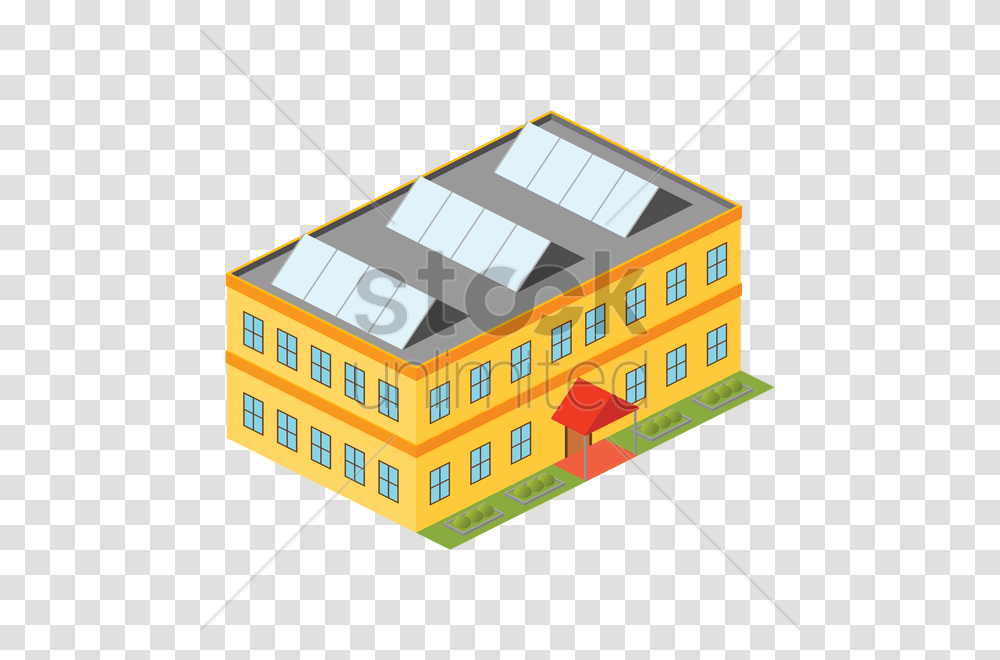Download School Building With Solar Panels Clipart Building Clip, Housing, Mansion, House, Toy Transparent Png