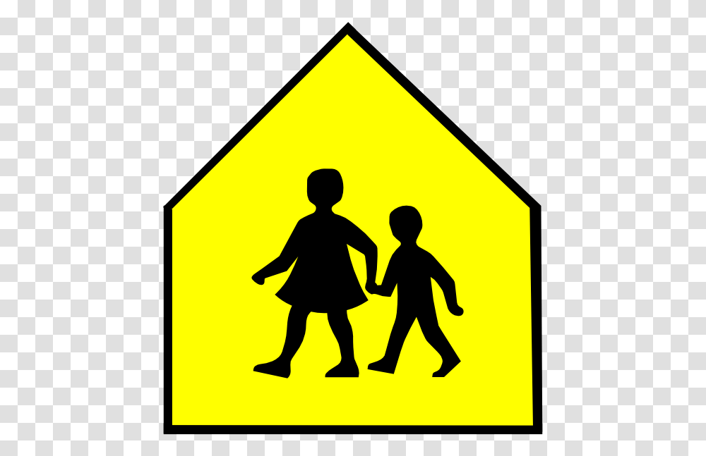 Download School Crossing Sign Vector Clipart School Clipart Triangle Shaped Objects, Person, Human, Road Sign Transparent Png