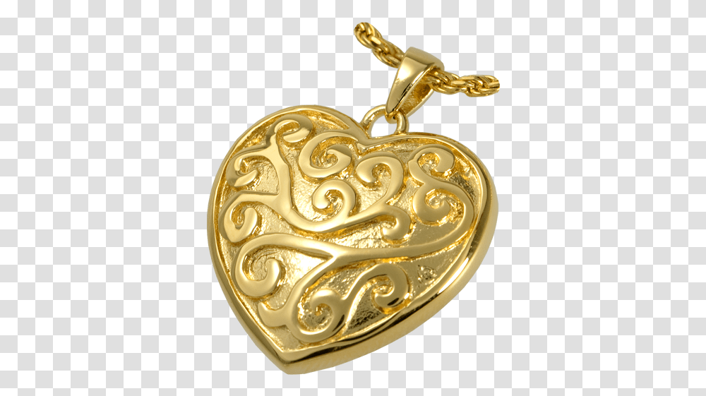 Download Scrollwork Filigree Heart Jewelry Shown In Gold Locket, Pendant, Accessories, Accessory Transparent Png