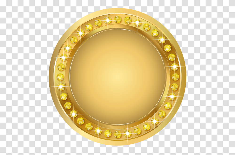 Download Seal Gold Clip Art Image Circle Gold Frame, Lamp, Gold Medal, Trophy Transparent Png
