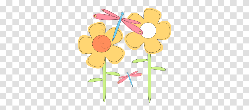 Download Season Clipart Spring Flower Dragonfly In The Cute Spring Flower Clipart, Insect, Invertebrate, Animal, Anisoptera Transparent Png