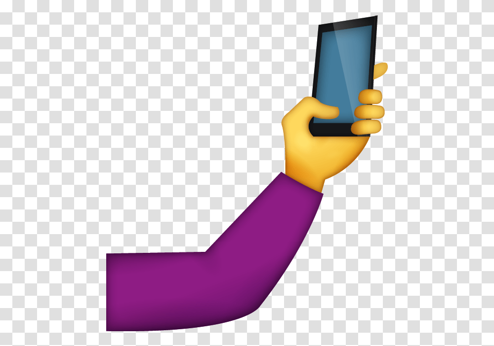 Download Selfie Emoji Free Iphone Emojis In Phone In Hand Emoji, Arm, Smoke Pipe, Finger, Photography Transparent Png