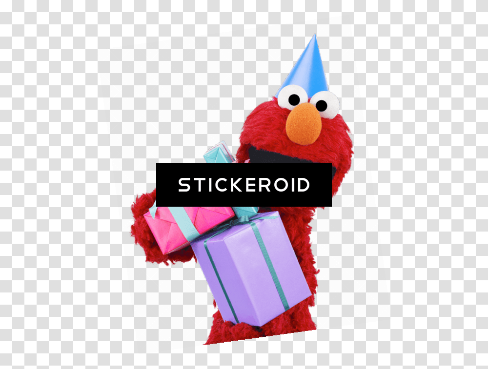 Download Sesame Street Elmo With Gifts Happy Birthday Elmo Sesame Street Elmo Birthday, Clothing, Apparel, Elf Transparent Png