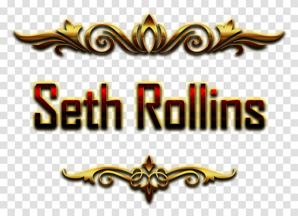 Download Seth Rollins Decorative Name Amit Name, Text, Dragon, Slot, Gambling Transparent Png