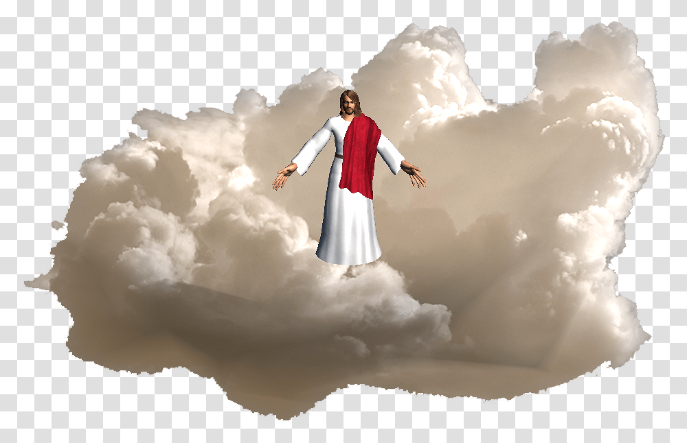 Download Seven Bible Christ Angel God Trumpets Jesus Hq God In Clouds, Nature, Outdoors, Person, Costume Transparent Png