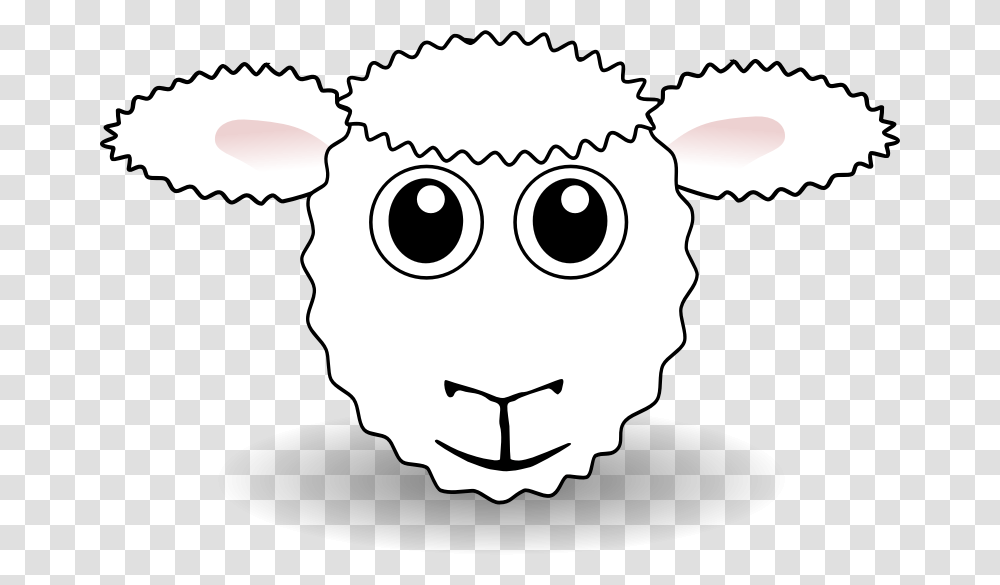 Download Sheep Clip Art Free Clipart Of Cute Sheep Fluffy Hand, Stencil, Mammal, Animal, Cattle Transparent Png