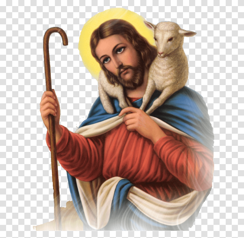 Download Shepherd Good Of Crown Christianity Historical Jesus Christ Good Shepherd, Person, Human, Stick, Cane Transparent Png