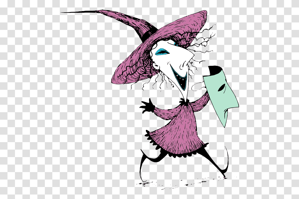 Download Shock Holding Her Mask Drawing Nightmare Before Christmas Boogie Man, Bird, Animal, Jay, Waterfowl Transparent Png