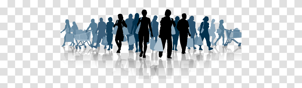 Download Shoppers Groups Of People Shadow, Silhouette, Person, Crowd, Bag Transparent Png