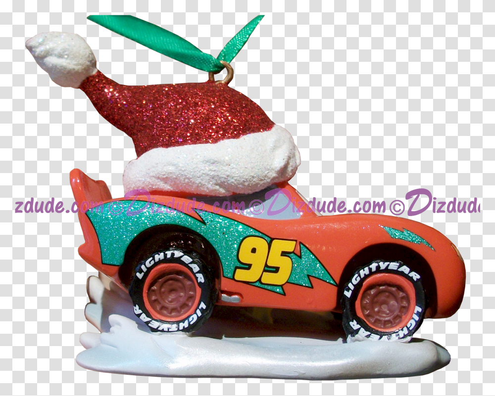 Download Side Of The Disney Pixar Cars Lightning Mcqueen Christmas Ornament, Vehicle, Transportation, Toy, Sports Car Transparent Png