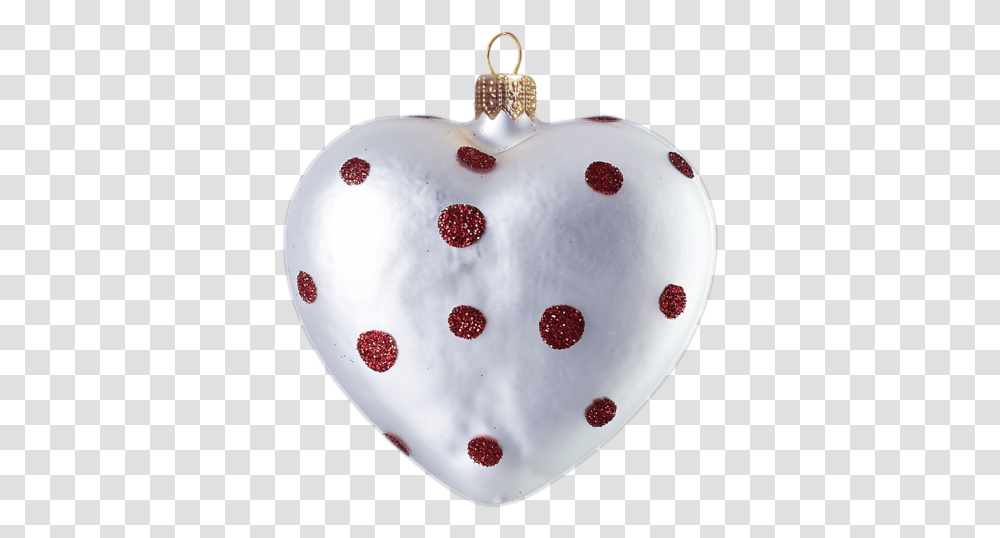Download Silver Heart With Red Polka Dots Christmas Ornament Decorative, Snowman, Winter, Outdoors, Nature Transparent Png
