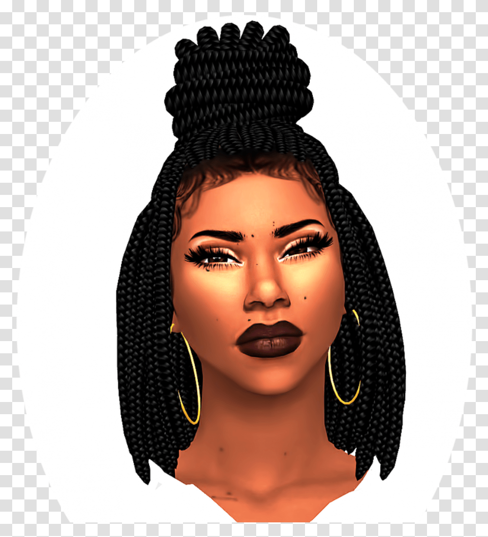 Download Sims Hair Hairstyle Forehead Afro Free Sims 4 Baby Hair, Face, Person, Toy, Photography Transparent Png