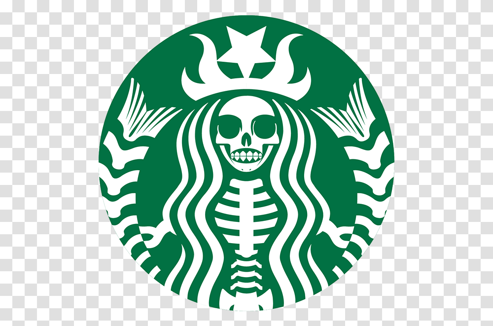 Download Skeleton Starbucks Logo Starbucks Logo, Symbol, Trademark, Rug, Badge Transparent Png