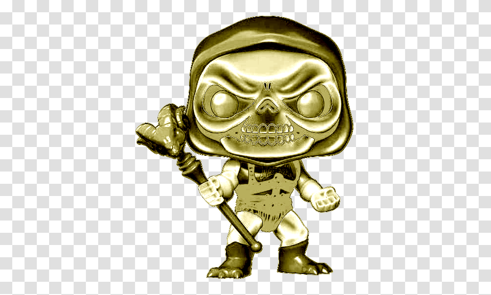 Download Skeletor Gold Chrome Pop Vinyl Cartoon Full Cartoon, Alien, Astronaut, Treasure Transparent Png