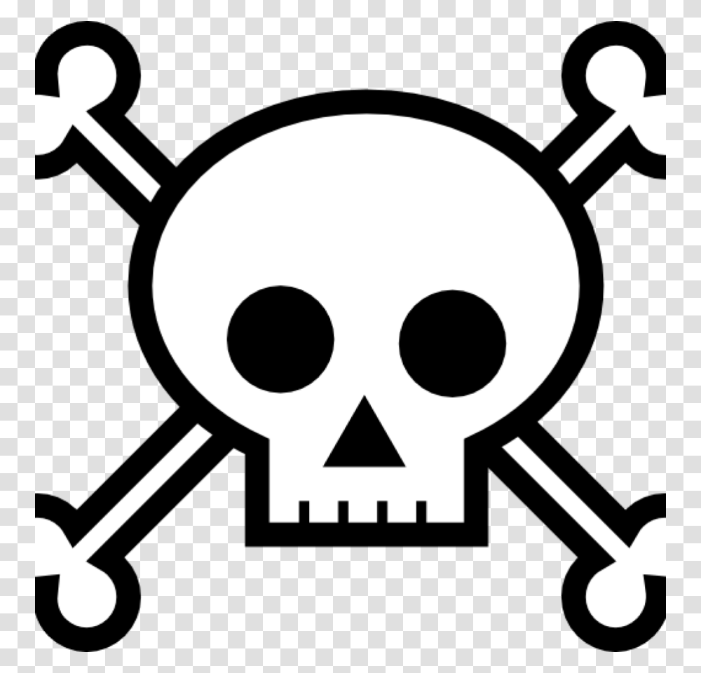 Download Skull And Crossbones For Pirates Clipart Skull, Stencil, Logo, Trademark Transparent Png