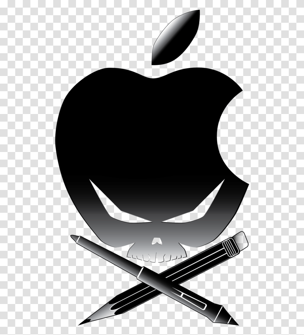 Download Skull Apple Logo Apple Skull White Logo Image Background Cool Logos, Symbol, Trademark, Shark, Sea Life Transparent Png